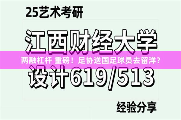 两融杠杆 重磅！足协送国足球员去留洋？